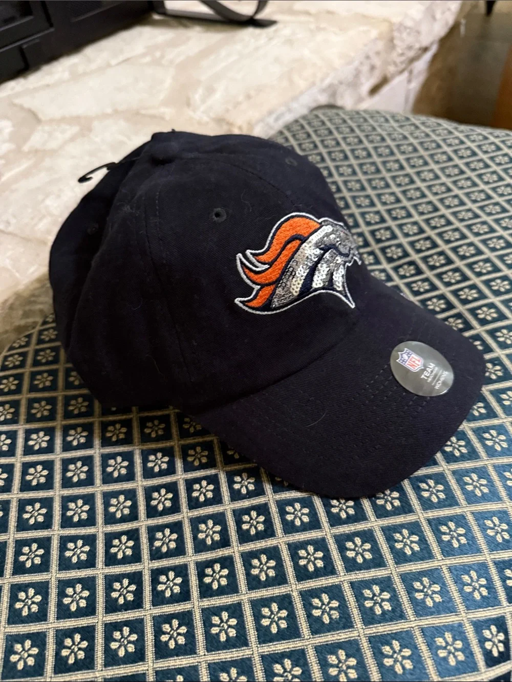 Black Denver Broncos Logo Baseball Cap